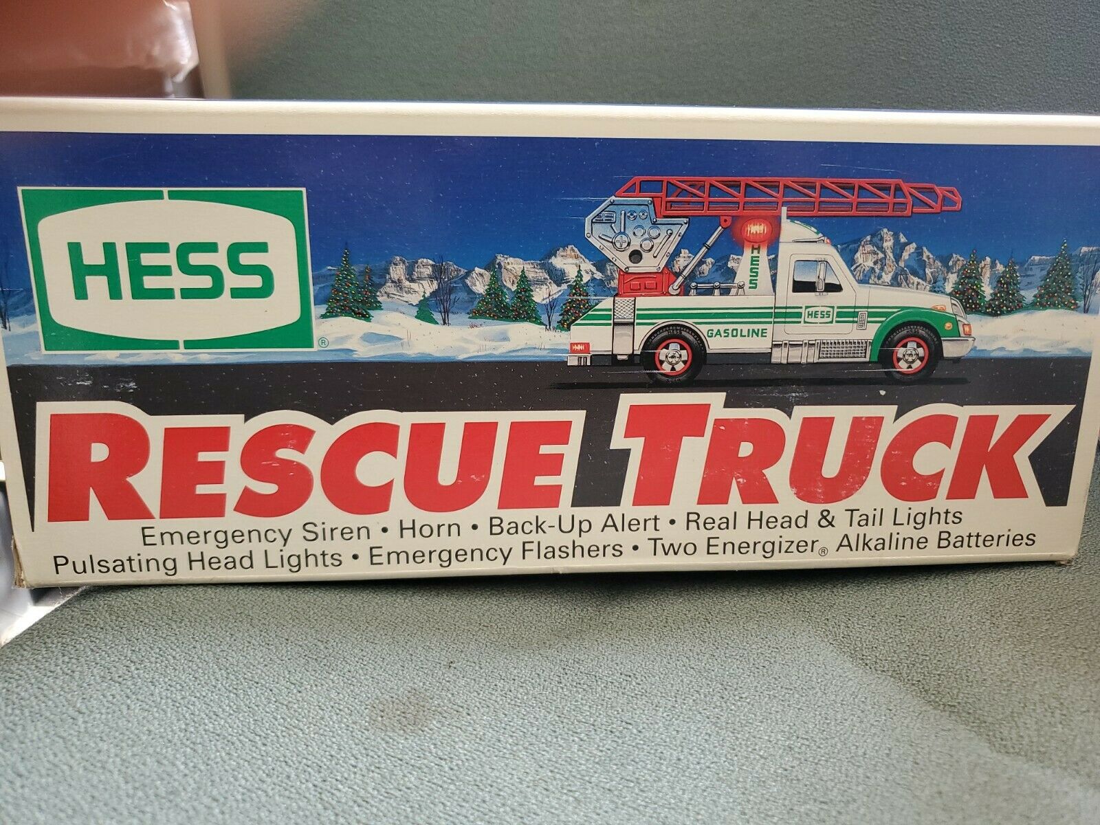 HESS TRUCK-1994 RESCUE TRUCK - with BOX-SIREN-HORN-LIGHTS & FLASHERS